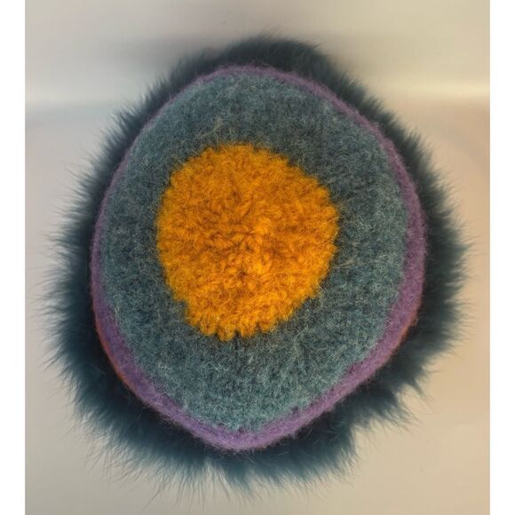 Vintage Lenore Marshall Mohair/ Wool / Fox Real Fur / Rainbow Stripe Bucket Hat main image 4